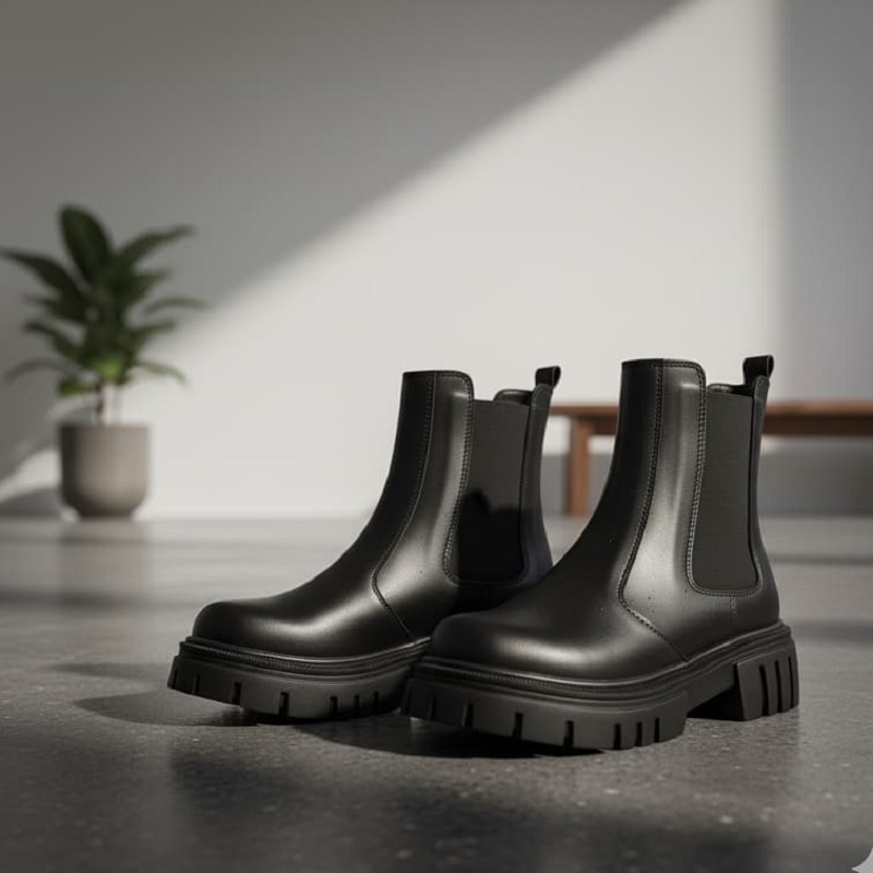 نیم بوت زنانه چلسی دوطرف کش-مشکی